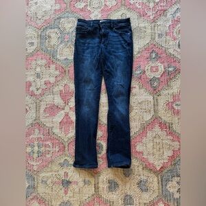 DL1961 Women's Mid Rise Straight Leg Slim Cut Jeans - Dark Blue Becket Wash, 29